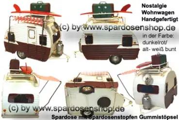 Nostalgie Wohnwagen dunkelrot Gesamt